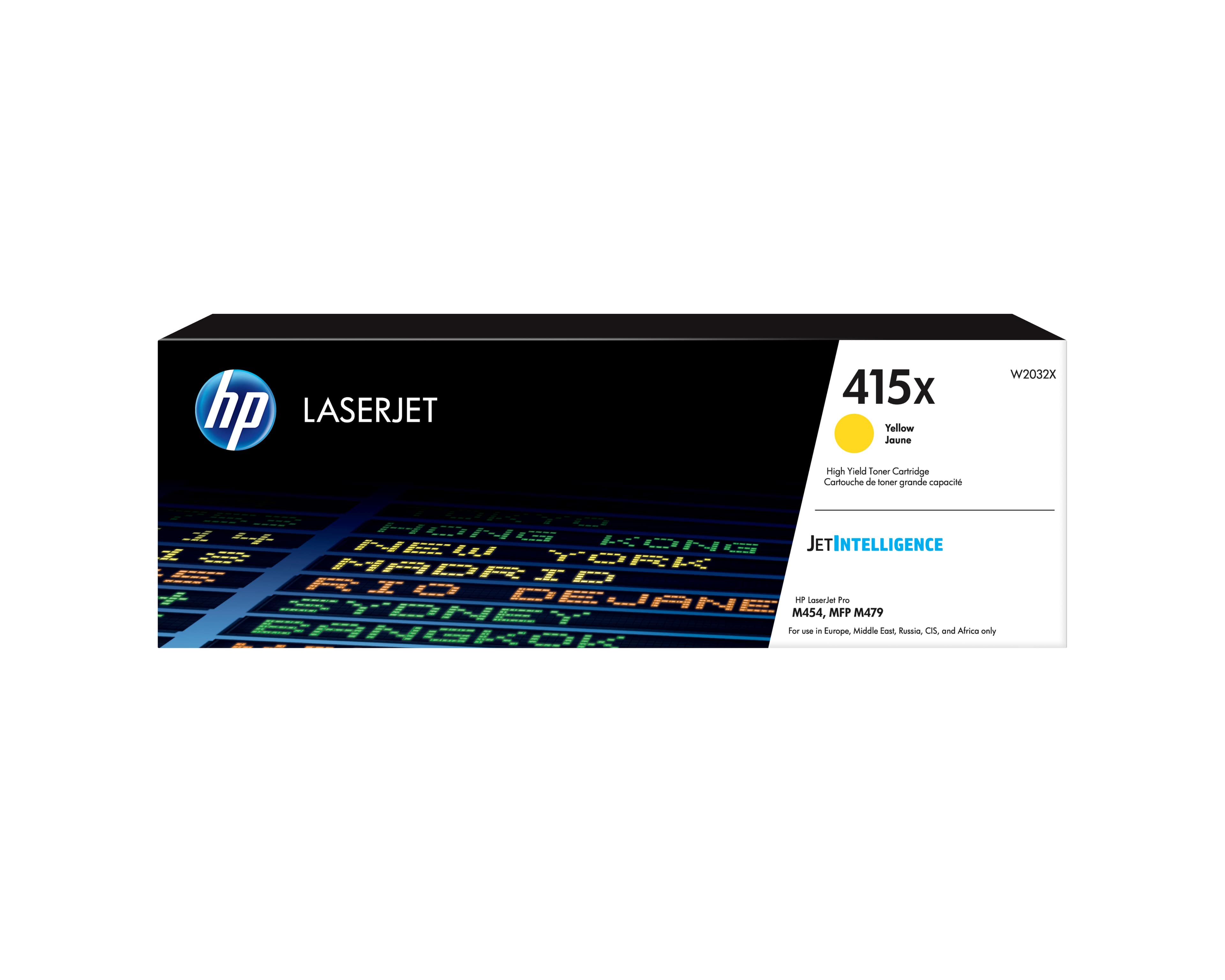 HP 415X - À RENDEMENT ÉLEVÉ - JAUNE - ORIGINAL - LASERJET - CARTOUCHE DE TONER (W2032X) - POUR COLOR LASERJET ENTERPRISE MFP M480, COLOR LASERJET MANAGED E45028, LASERJET MANAGED E45028
