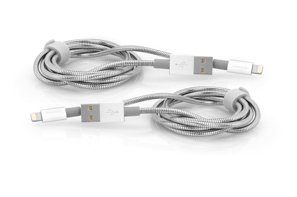 VERBATIM SYNC & CHARGE - LE KIT CÂBLE - LIGHTNING MÂLE MÂLE - 1 M - ARGENT
