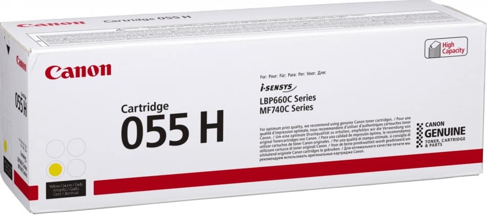 CANON 055 H - HAUTE CAPACITÉ - JAUNE - ORIGINAL - CARTOUCHE DE TONER - POUR COLOR IMAGECLASS MF743, IMAGECLASS LBP664, MF745, I-SENSYS MF742, MF744, SATERA LBP662