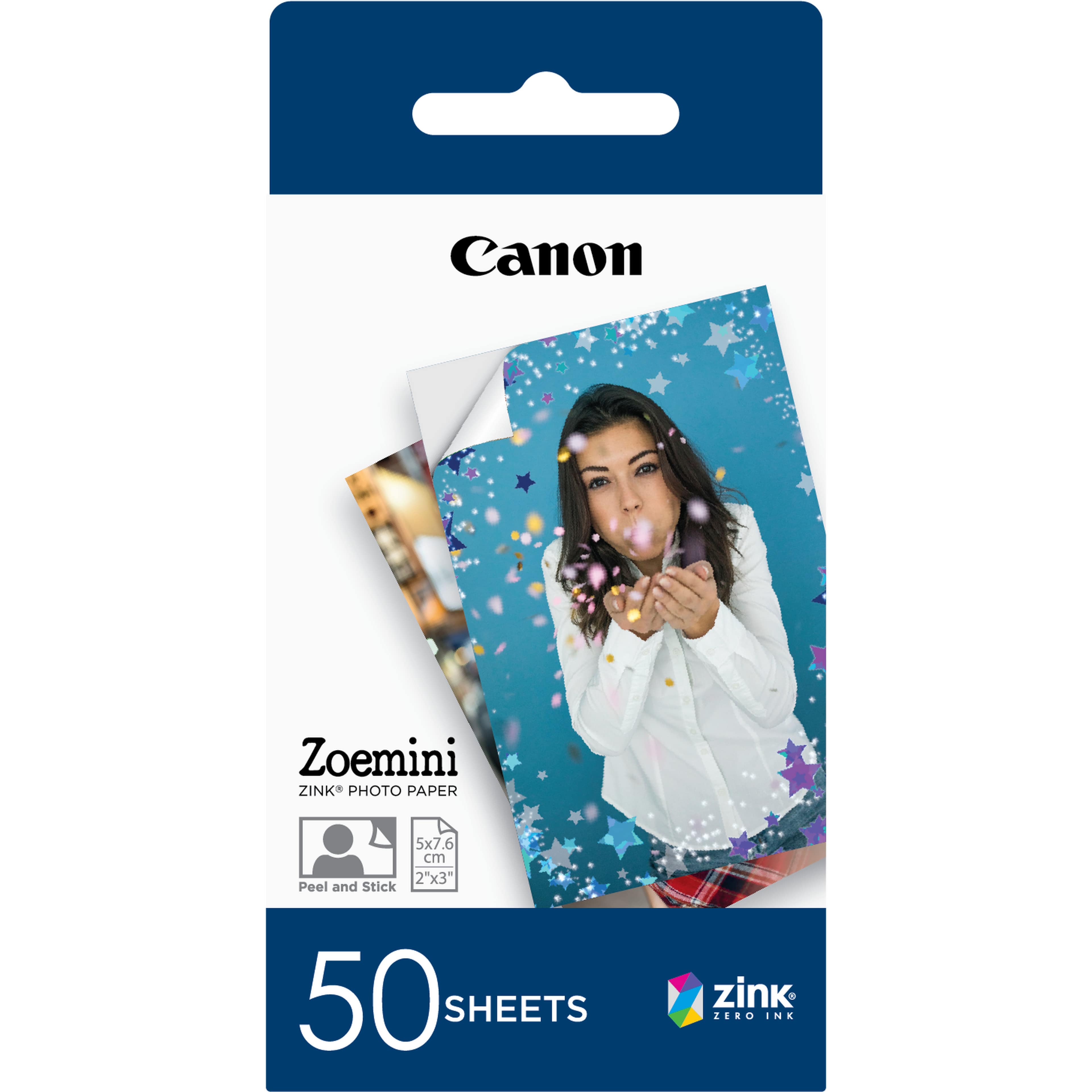 CANON ZINK - AUTO-ADHÉSIF - 50 X 76 MM 50 FEUILLE(S) PAPIER PHOTO - POUR CANON ZOEMINI, IVY CLIQ+2, CLIQ2, ZOEMINI C, S, S2