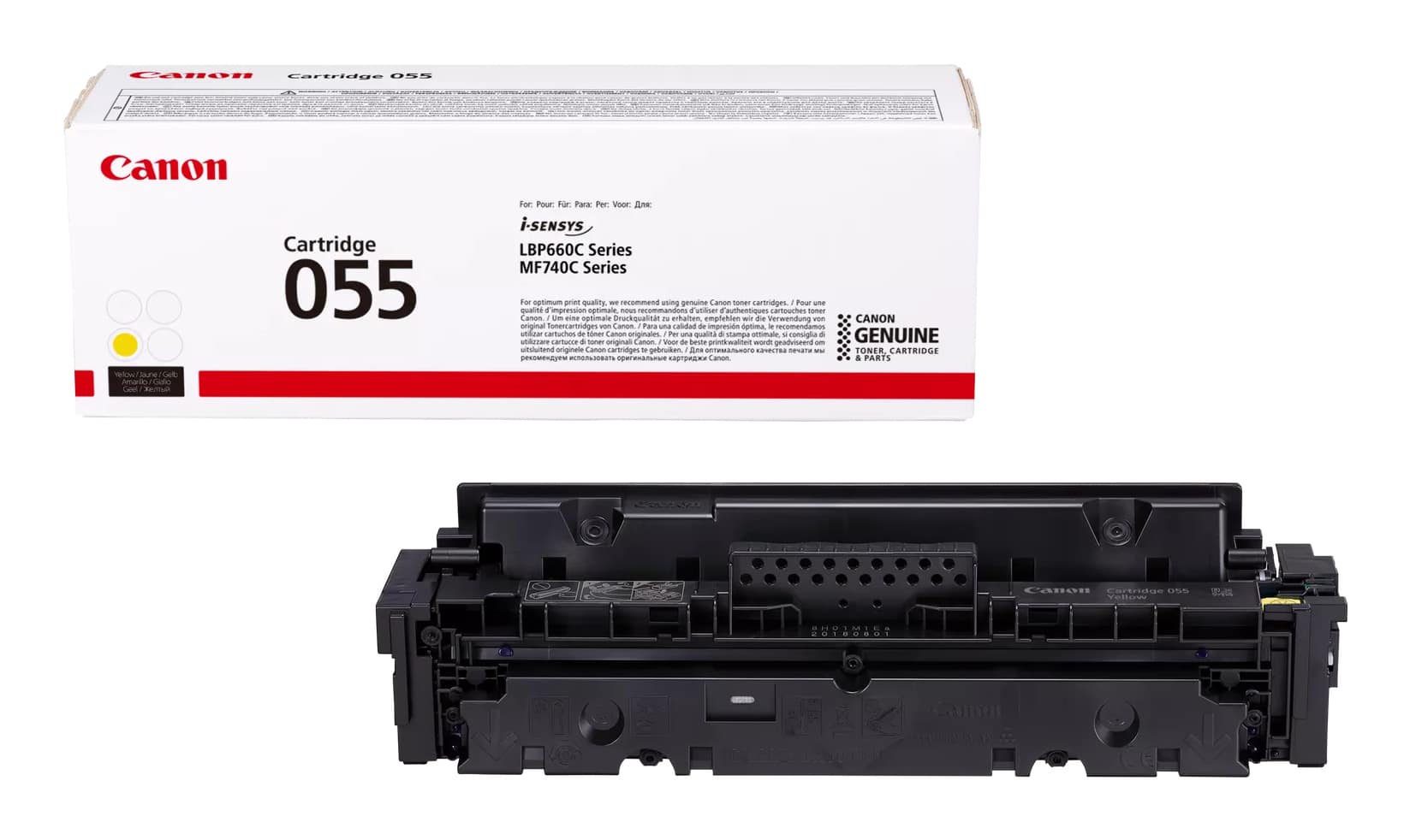 CANON 055 - JAUNE - ORIGINAL - CARTOUCHE DE TONER - POUR IMAGECLASS LBP664, MF745, I-SENSYS LBP663, LBP664, MF742, MF744, MF746, SATERA LBP662