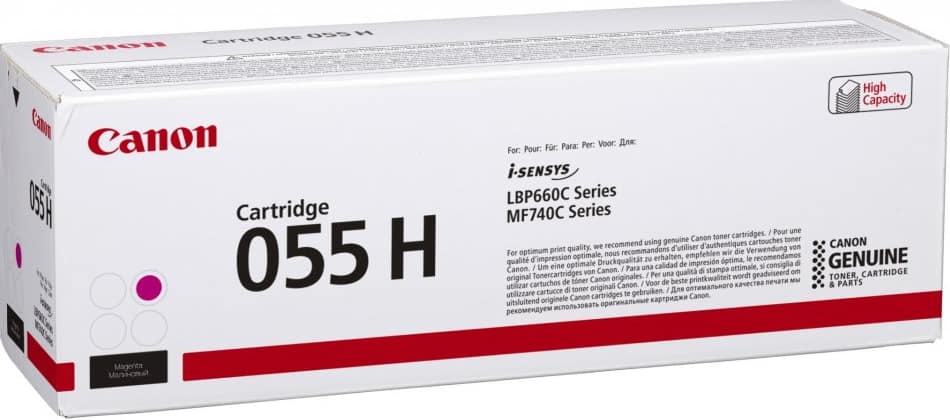 CANON 055 H - HAUTE CAPACITÉ - MAGENTA - ORIGINAL - CARTOUCHE DE TONER - POUR IMAGECLASS LBP664, MF745, I-SENSYS LBP663, LBP664, MF742, MF744, MF746, SATERA LBP662
