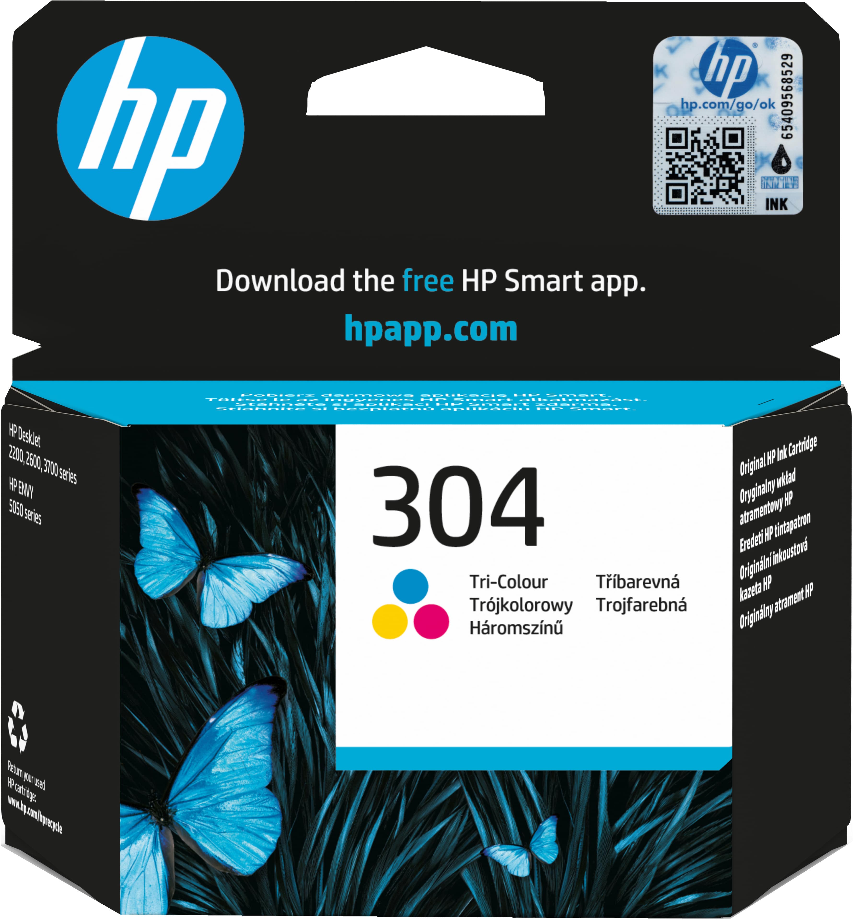 HP 304 - COULEUR (CYAN, MAGENTA, JAUNE) - ORIGINAL - BLISTER - CARTOUCHE D'ENCRE - POUR AMP 130, DESKJET 26XX, 37XX, ENVY 50XX