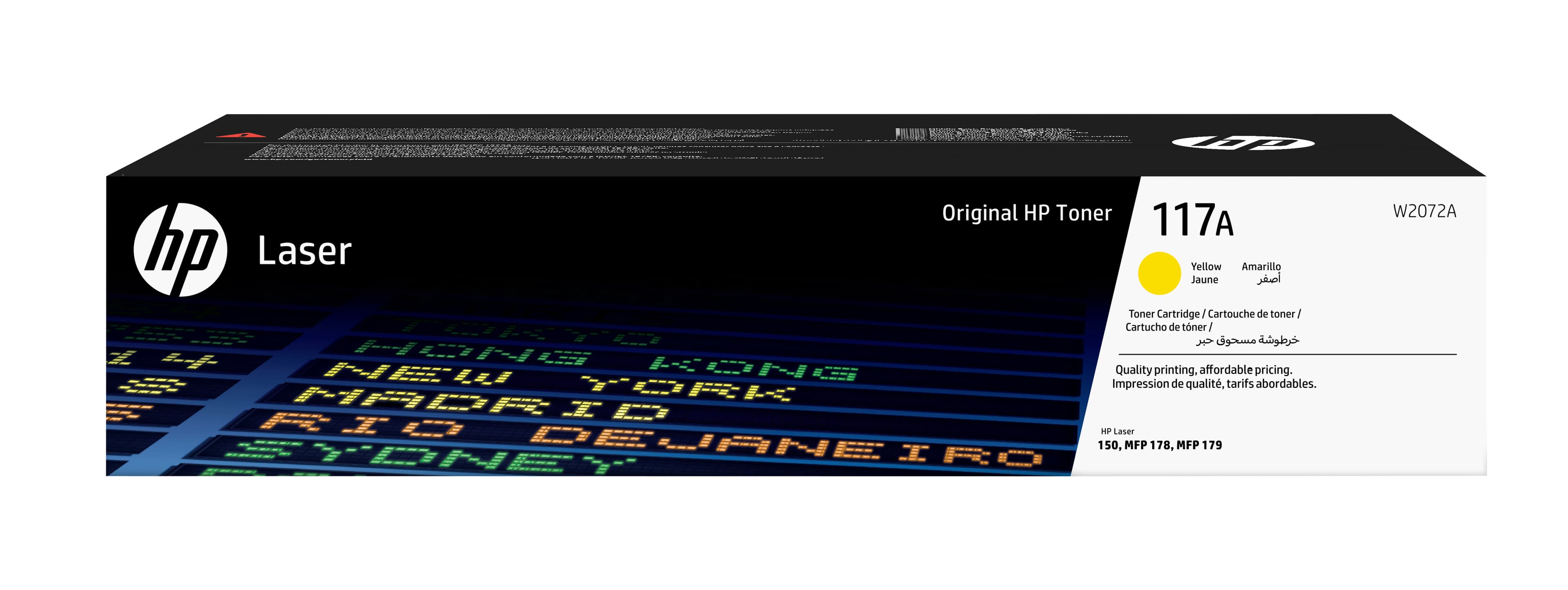 HP 117A - JAUNE - ORIGINAL - CARTOUCHE DE TONER (W2072A) - POUR COLOR LASER 150A, 150NW, MFP 178NW, MFP 178NWG, MFP 179FNW, MFP 179FWG