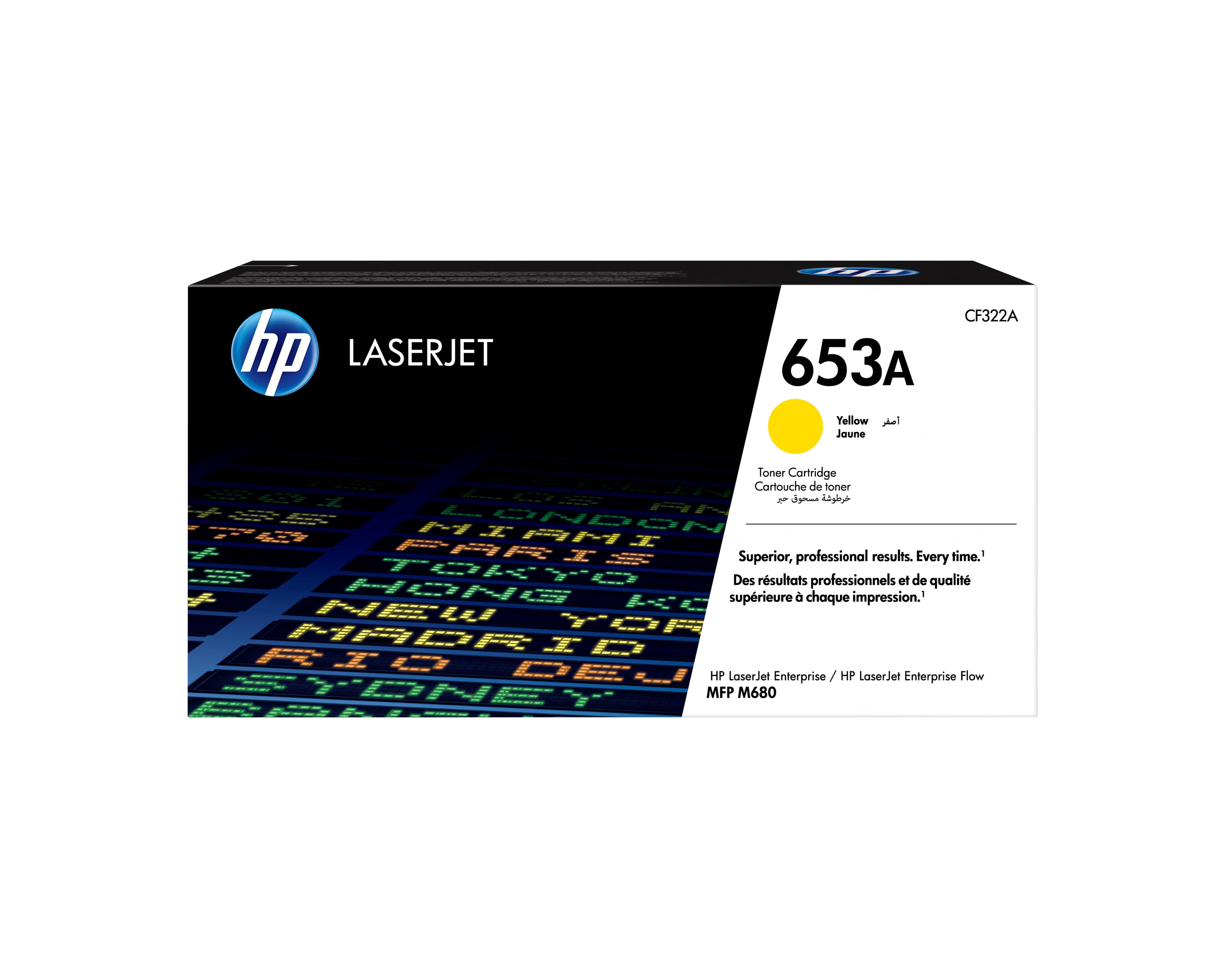 HP 653A - JAUNE - ORIGINAL - LASERJET - CARTOUCHE DE TONER (CF322A) - POUR COLOR LASERJET ENTERPRISE MFP M680, LASERJET ENTERPRISE FLOW MFP M680