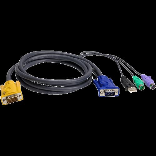 CÂBLE KVM 2L-5302UP - USB/PS2/VGA VERS SPHD 2M
