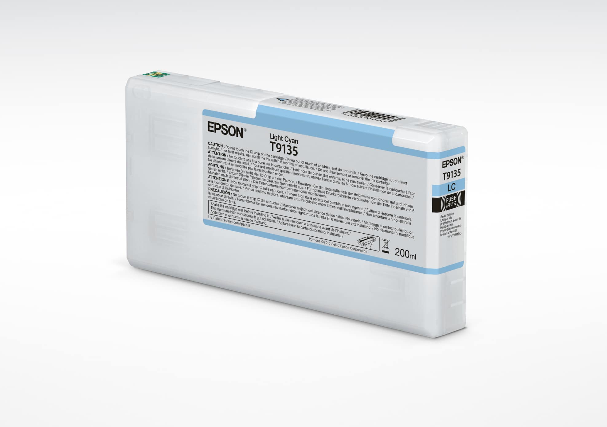 EPSON T9135 - 200 ML - CYAN CLAIR - ORIGINAL - CARTOUCHE D'ENCRE - POUR SURECOLOR SC-P5000, SC-P5000 STD SPECTRO, SC-P5000 VIOLET, SC-P5000 VIOLET SPECTRO
