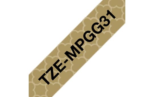 BROTHER TZE-MPGG31 - NOIR SUR GÉOMÉTRIE OR - ROULEAU (1,2 CM X 4 M) 1 CASSETTE(S) RUBAN LAMINÉ - POUR BROTHER PT-H110, P-TOUCH CUBE PT-P300, P-TOUCH CUBE PRO PT-P910, P-TOUCH EMBELLISH PT-D215