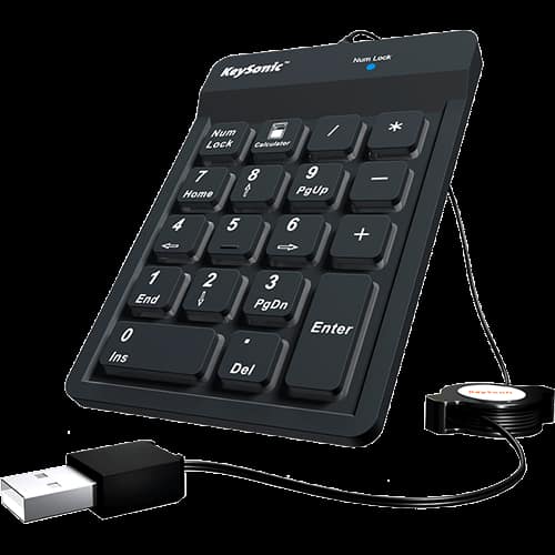 PAVÉ NUMÉRIQUE USB AVEC ENROULEUR DE CÂBLE
