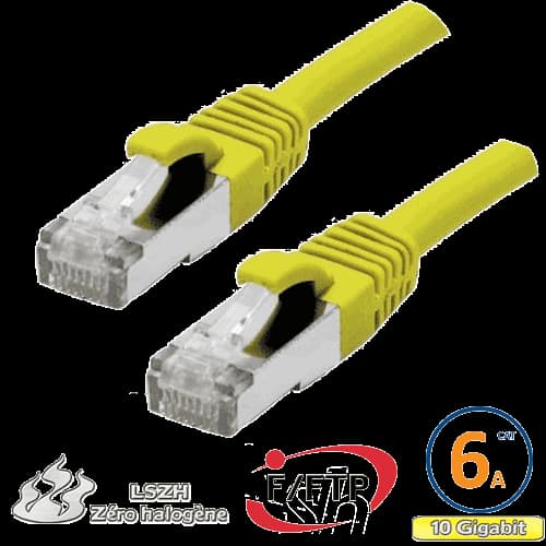 CORDON RJ45 CAT 6A F/FTP PRIMACY LSZH 0.5M JAUNE