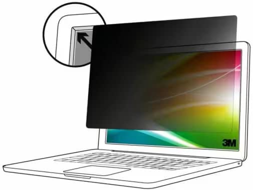 3M BRIGHT SCREEN PRIVACY FILTER - FILTRE DE CONFIDENTIALITÉ POUR ORDINATEUR PORTABLE - AMOVIBLE - RETOURNEMENT - 14" - NOIR