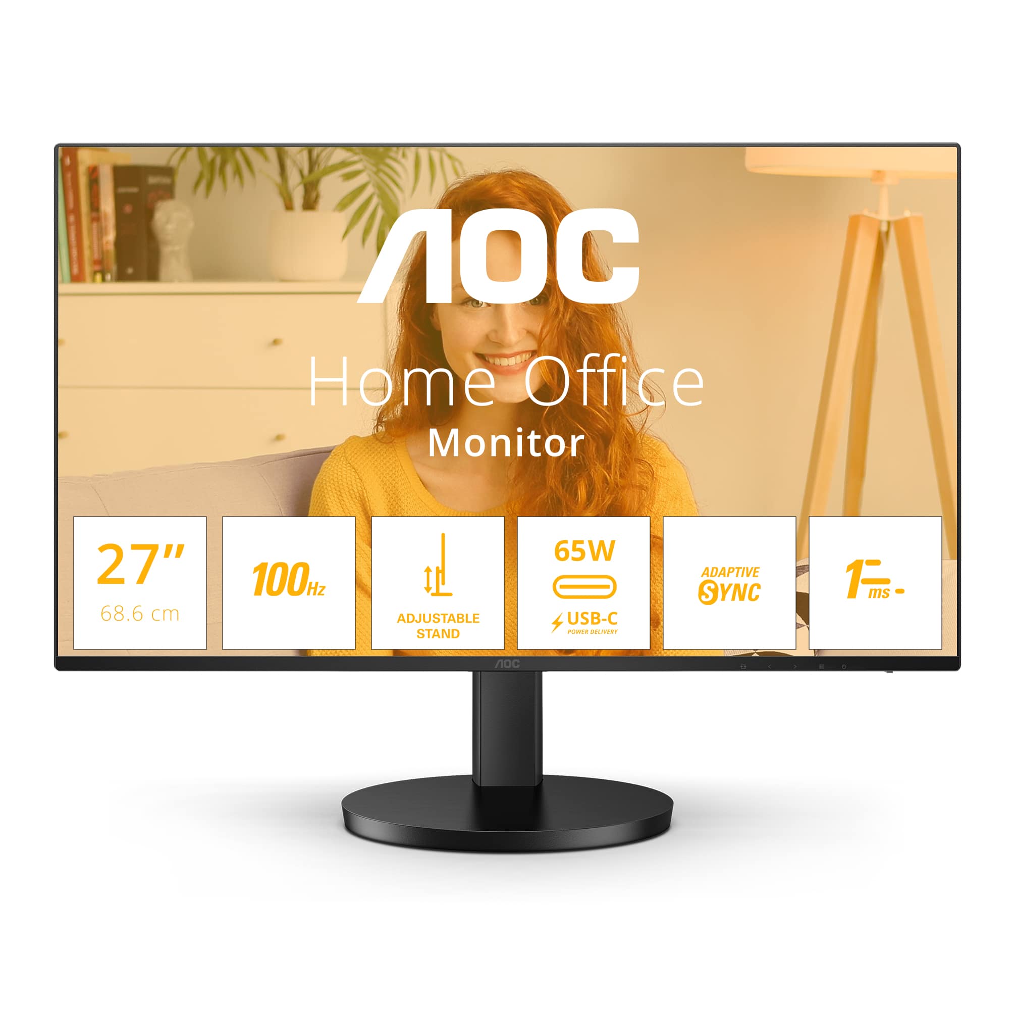 AOC Q27B3CF2 - B3 SERIES - ÉCRAN LED - 27" - 2560 X 1440 QHD @ 100 HZ - IPS - 1500:1 - 1 MS - HDMI, USB-C - HAUT-PARLEURS - NOIR