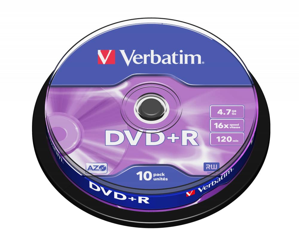 VERBATIM DATALIFEPLUS - 10 X DVD+R 4.7 GO 16X - SUPPORT DE STOCKAGE