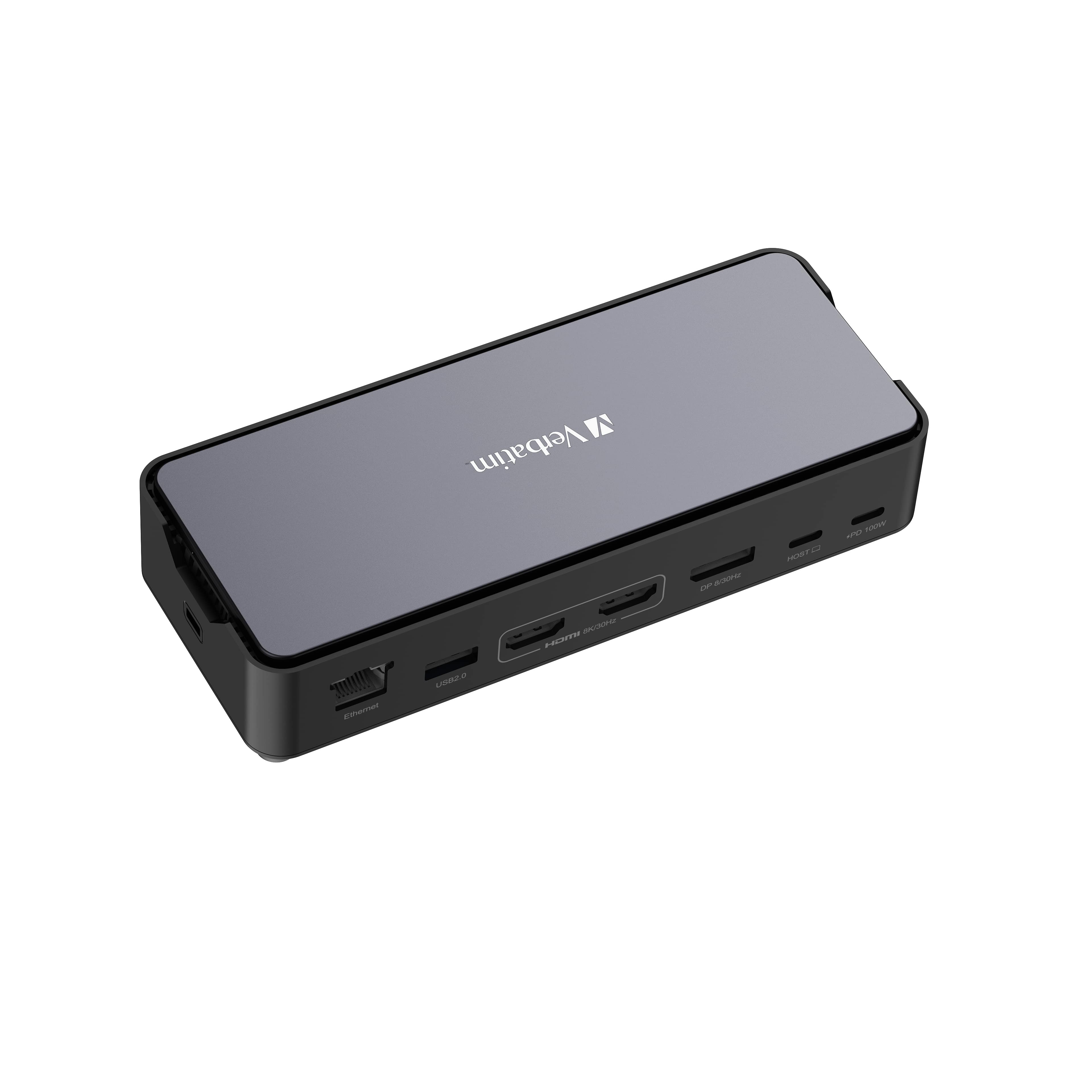 VERBATIM PRO - STATION D'ACCUEIL - USB-C - 2 X HDMI, DP - SSD 256 GO - 1GBE - 100 WATT