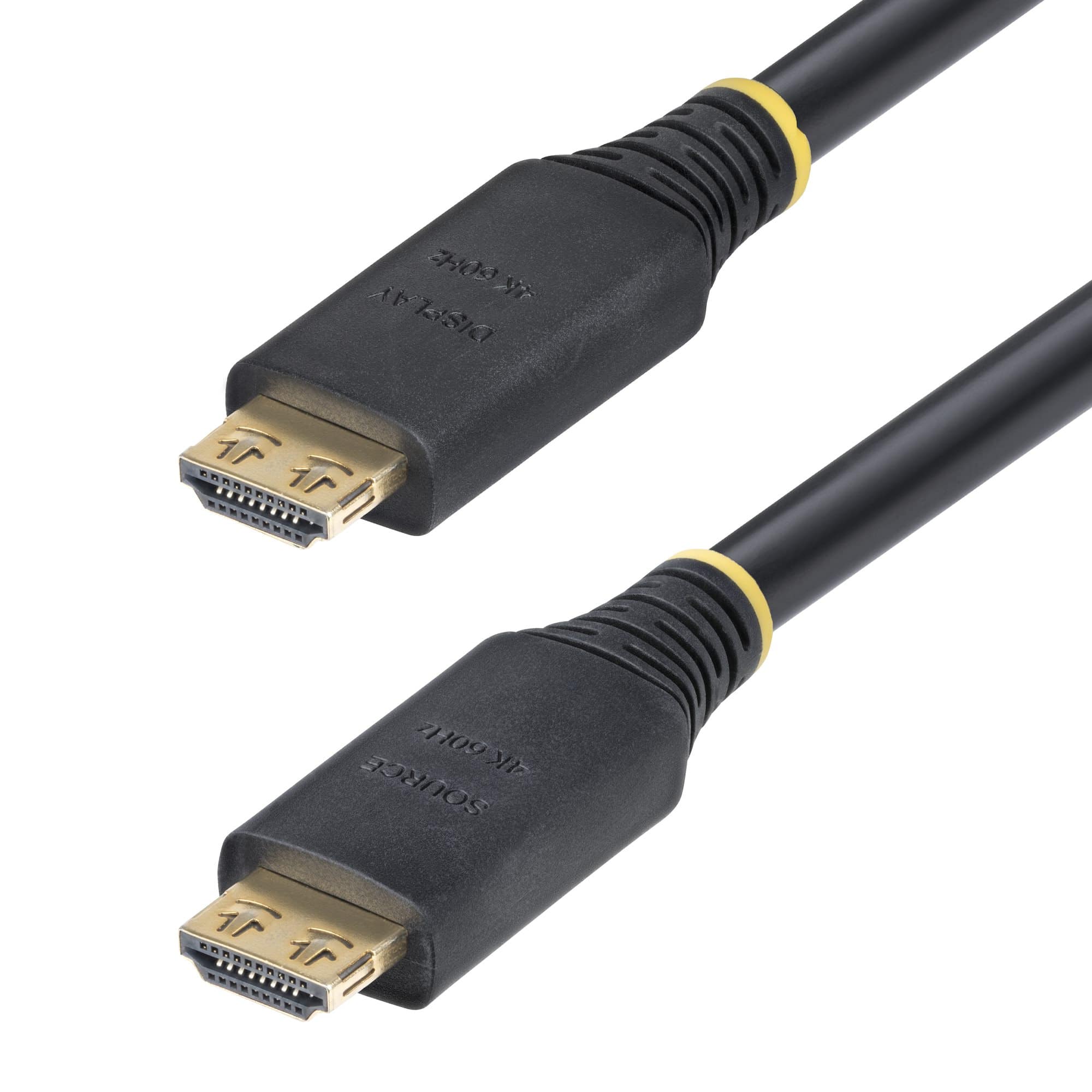 STARTECH.COM - HIGH SPEED - CÂBLE HDMI - HDMI MÂLE POUR HDMI MÂLE - 15 M - BLINDÉ - NOIR - SANS HALOGÈNE, ACTIF, SUPPORT POUR 4K60HZ, SUPPORT 1 440 P (UWQHD) 144 HZ, SUPPORT 1080 P 240 HZ
