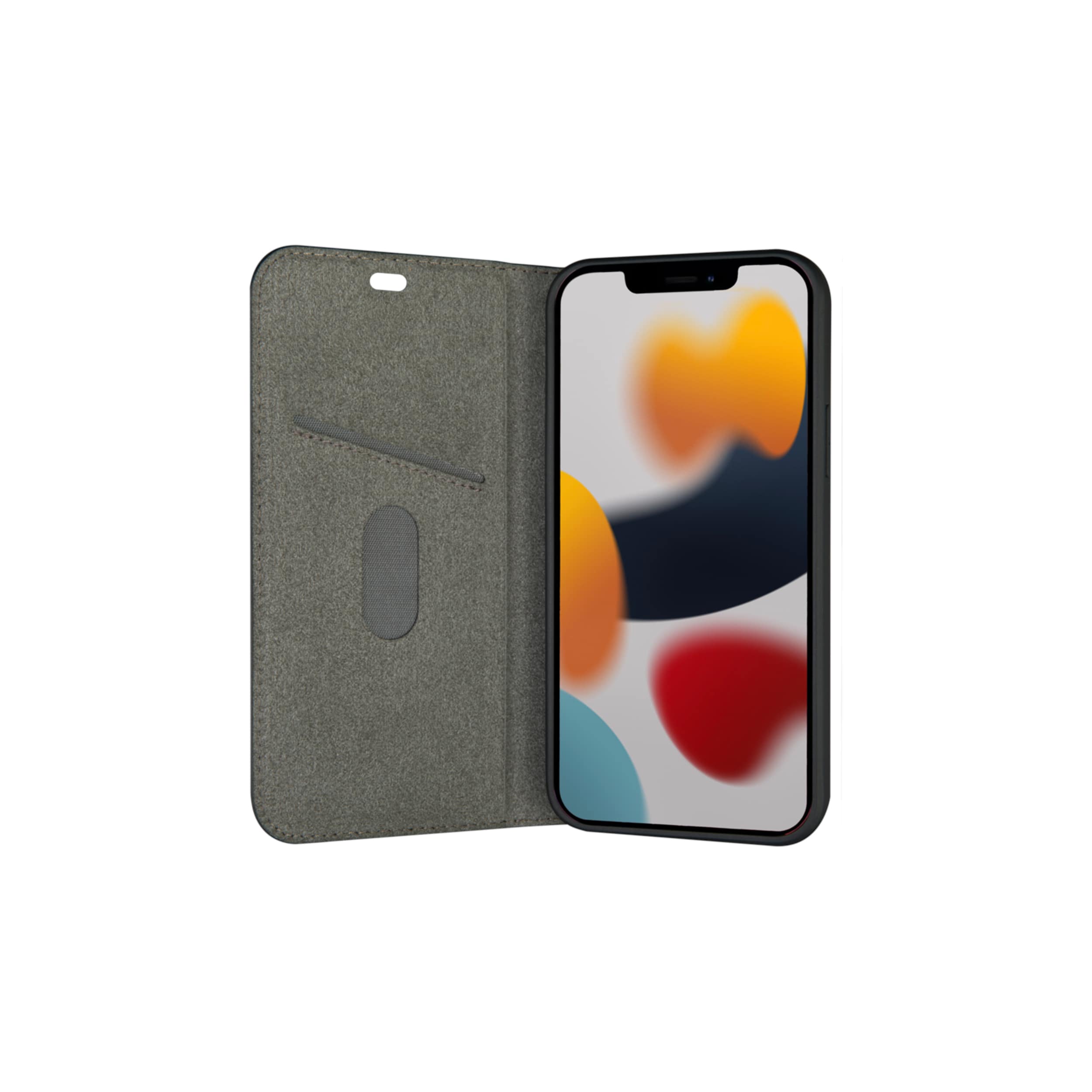 DBRAMANTE1928 - ÉTUI À RABAT POUR TÉLÉPHONE PORTABLE - CUIR VÉGAN RECYCLÉ - NOIR - POUR APPLE IPHONE 13 PRO