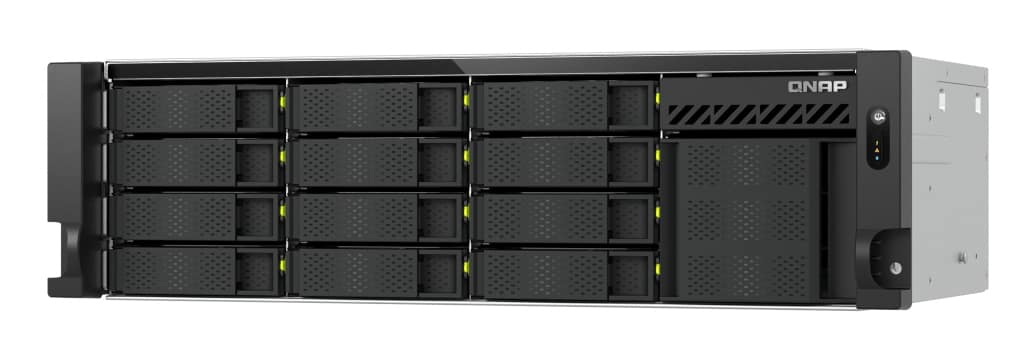 QNAP TS-H1655XEU-RP - SERVEUR NAS - 12 BAIES - RACK-MONTABLE - SATA 6GB/S - RAID 0, 1, 5, 6, 10, 50, 60, JBOD - RAM 8 GO - GIGABIT ETHERNET / 2.5 GIGABIT ETHERNET / 5 GIGABIT ETHERNET / 10 GIGABIT ETHERNET - ISCSI SUPPORT - 3U