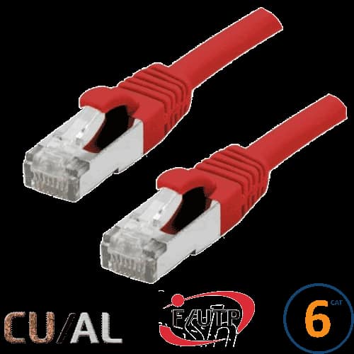 CORDON RJ45 CAT 6 F/UTP CLASSIC 30CM ROUGE