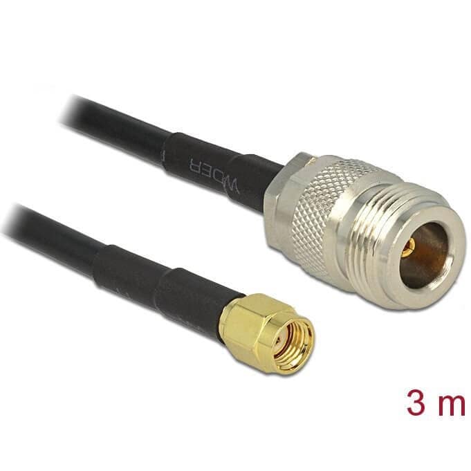CÂBLE ANTENNE RP-SMA M > N F 3M LMR195 LOW LOSS