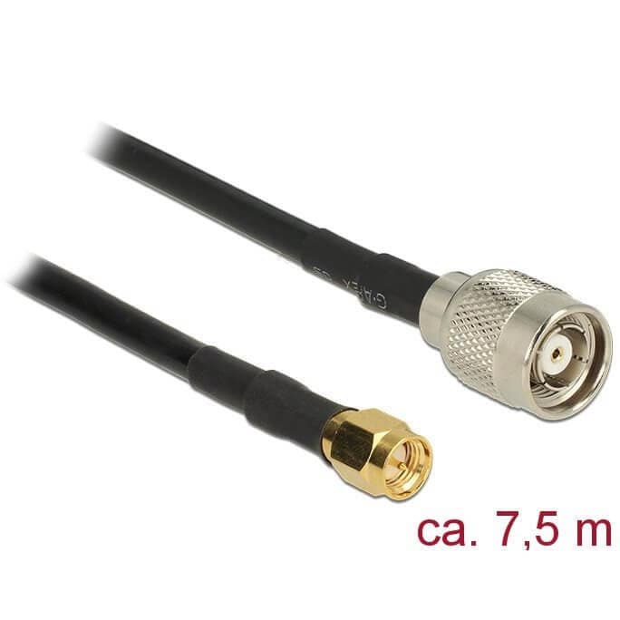 CÂBLE ANTENNE RP-TNC M > SMA M 7,5M RG-58 C/U