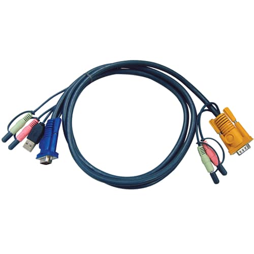 CÂBLE KVM 2L-5302U - VGA/USB/AUDIO VERS SPHD 1.8M