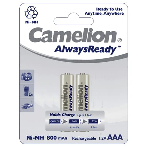 PACK 2 ACCUS LR03 READY TO USE NIMH 800MAH