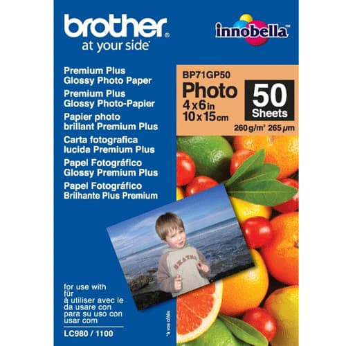 BROTHER BP - BRILLANT - 100 X 150 MM 50 FEUILLE(S) PAPIER PHOTO - POUR BROTHER DCP-J1200, J1800, J772, J774, MFC-J1300, J2340, J3540, J3940, J4335, J4340, J5340