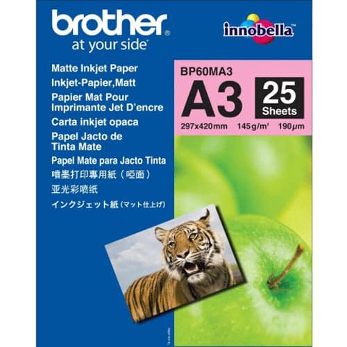 BROTHER BP - MAT - A3 (297 X 420 MM) - 145 G/M² - 25 FEUILLE(S) PAPIER - POUR BROTHER HL-J6000, MFC-J2340, J3540, J3940, J5340, J5630, J6583, J6983, J6995, J6997, J6999