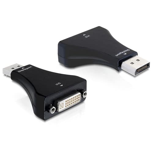 ADAPTATEUR MONOBLOC DISPLAYPORT MÂLE DVI-I FEMELLE