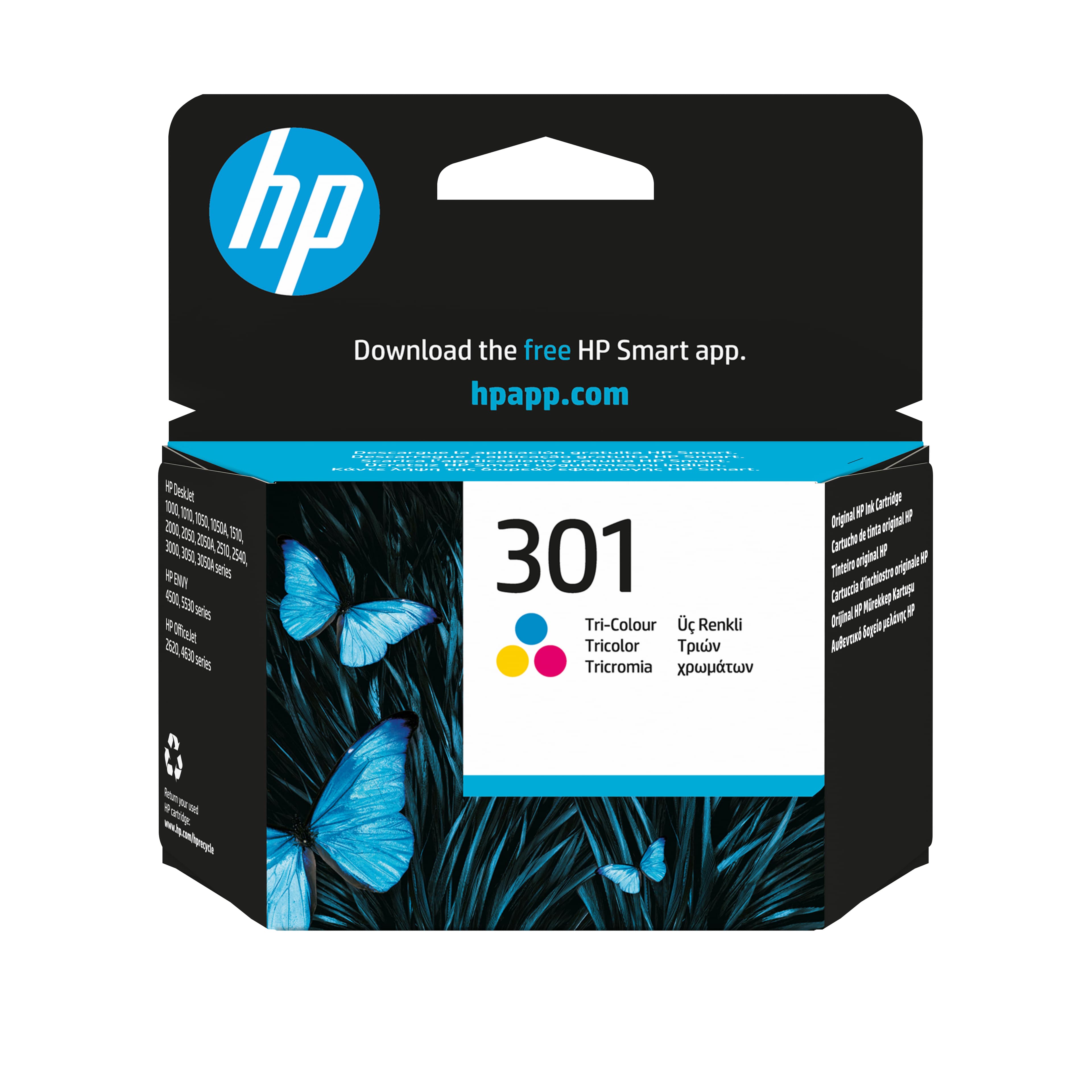 HP 301 - 3 ML - COULEUR (CYAN, MAGENTA, JAUNE) - ORIGINAL - CARTOUCHE D'ENCRE - POUR HP DESKJET 1000, 1010, 1050 AIO, 1050A AIO, 1510 AIO, 2000, 2050 AIO, 2050A AIO, 2510 AIO, 2540 AIO, 3000, 3050 AIO, 3050A EAIO, 3510 EAIO SERIES, HP ENVY 4500 EAIO, 5530